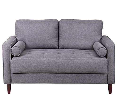 Loveseat Sofa Uphlostered Futon Couch Mid Century Loveseats Accent Love Seat with Tufted Thickened C