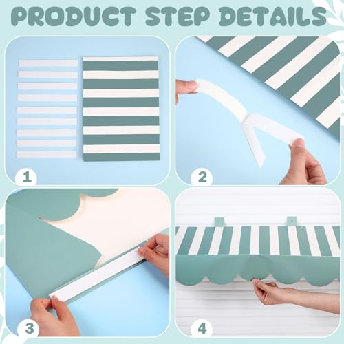 Image of Tallew 4 Pcs 3D Circus Awning Wall Decoration Farmers Market Party Decorations Carnival Awning for Halloween Carnival Theme Party Classroom Decorations(Calming Blue)