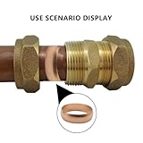 LAWALEISHE 10Pcs Copper Compression Olives,Tube OD Brass Sleeves Ferrules,Copper Ferrule Fitting Compression Fitting Assortment Kit for Air Water Gas Pipe (15mm) - Image 5