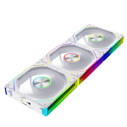 Image of Fan JM-SE 3IN1 BK 120 Fan Infinity Mirror Module Daisy-Chain 5V ARGB PWM Case Fans 120mm Triple Pack Suitable for Computer Case & CPU Cooling (White)