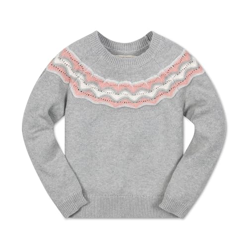 Hope & Henry Girl Baby Girls' Long Sleeve Fair Isle Raglan Sweater, 3-6 Months, Gray Heather Fair Isle