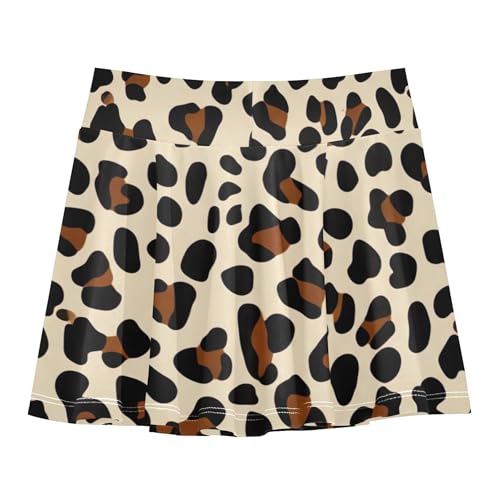 Joisal Black Brown Spots Athletic Shorts Girls Skorts Kids Tennis Skirts Dance Golf School Skirt 3t2
