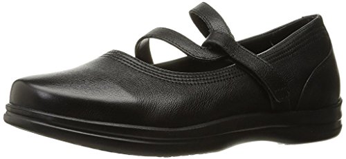 Apex Womens Women's Petals - Janice Black Mary Jane Flat, Black, 5 X-Wide US