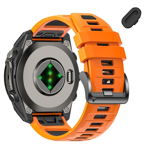 Image of 26mm Watchbands Compatible With Garmin Fenix 8 Pro /Quatix 8 51mm /Fenix 7X Pro /7X /6X Pro /6X /5X Plus /5X /3 HR,Silicone Quick-Fit Strap for tactix 8 51mm /7 pro /Enduro 3 2 /Descent Mk3i-51mm /Mk2i