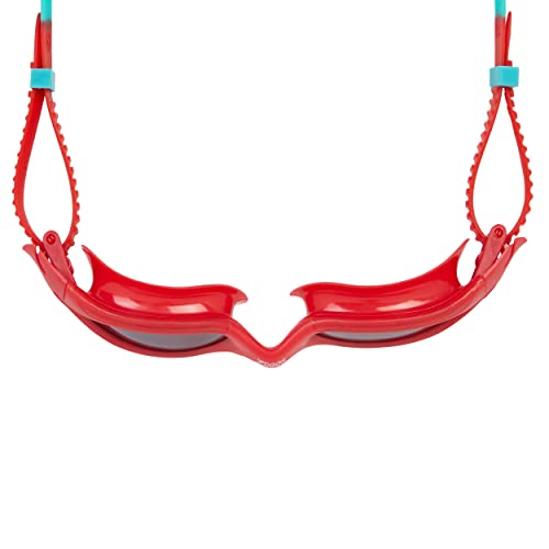 Zoggs Panorama Kids Swimming Goggles (Smoke Lens, Red/Green, 6-14 Years) with Tinted UV Protection & Soft, Anti-Leak Seal - Image 2