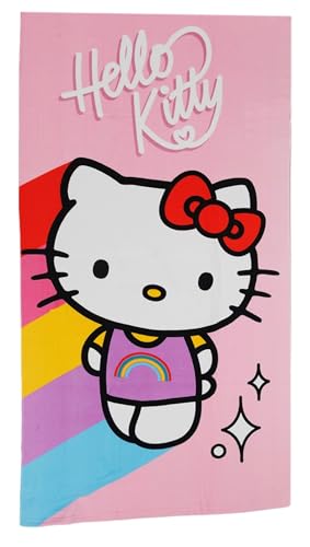 Aymax Asciugamano Da Spiaggia Per Bambini, 70 X 140 Cm, In Microfibra (Hello Kitty)