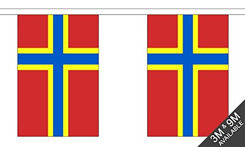 Flagtex Orkney New Fabric Bunting – 9m with 30 Flags – Fabric for Indoor & Outdoor Use – String Flags Banners Scottish Scotland Islands UK Northern