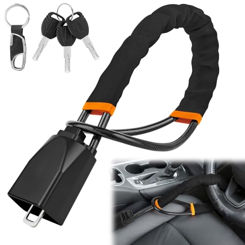 URAQT Antirrobo Coche Volante Salpicadero Más Visible, Barra Volante Muy Disuasoria, Antirrobo Coche Alta Seguridad, Bloqueo Barra Antirobo Universal para Camper, SUV, Autocaravana, Auto (Negro)