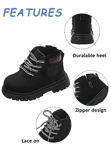 Happy Cherry Toddler Work Boots Classic Snow Boots Waterproof Winter Boots Ankle Lace Up Boot Construction Boots3