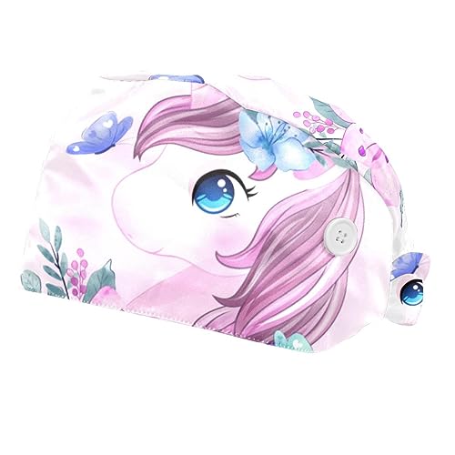 Casquettes de travail VERED finie la sueur avec ces chapeaux ajustables licorne et papillon