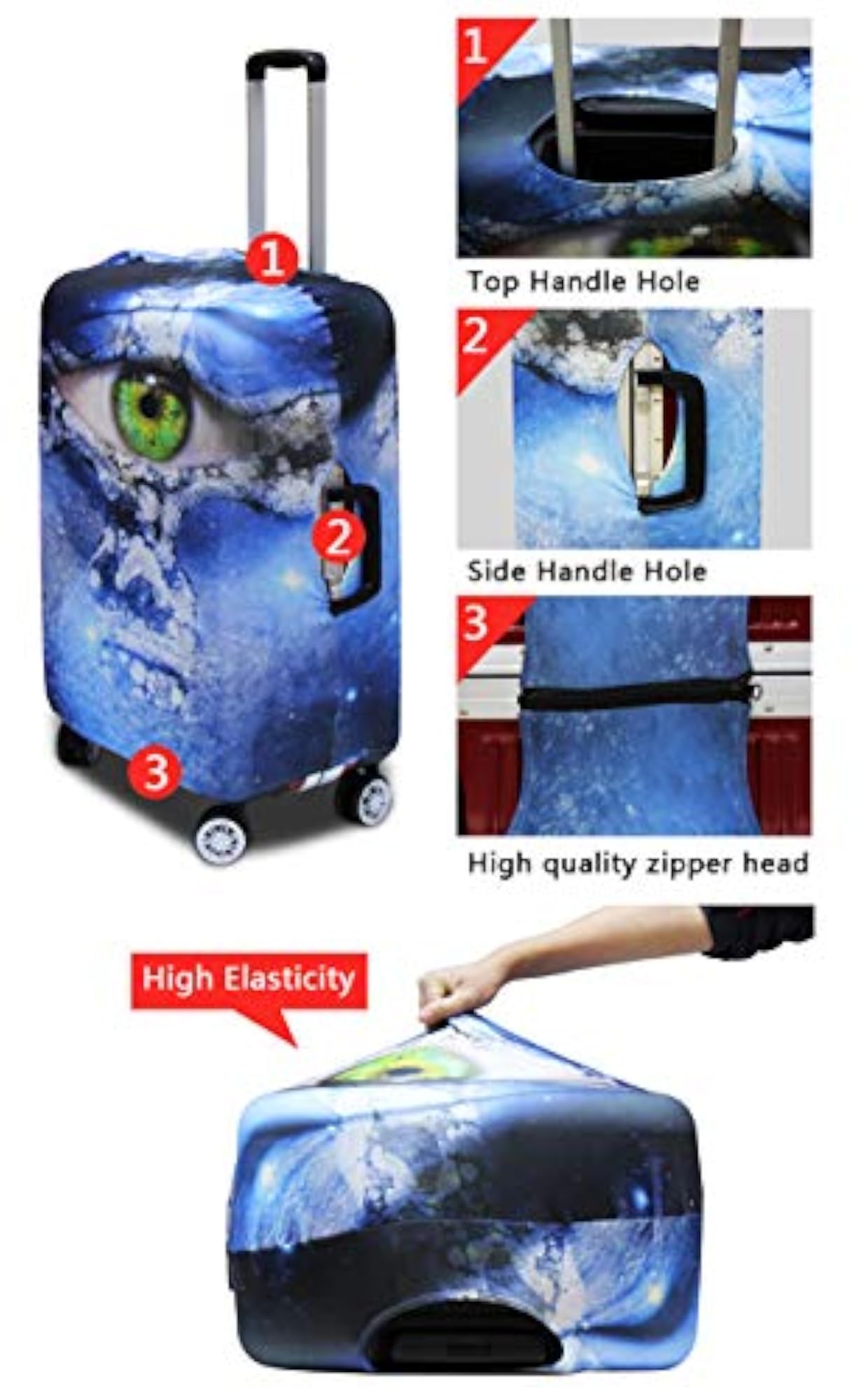 Travel Luggage Covers with Colorful Dog Paw Design