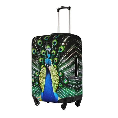 Fresh Peacock Print Personalized Travel Luggage Cover With Zipper, Elastic Luggage Cover,For Daily Use2