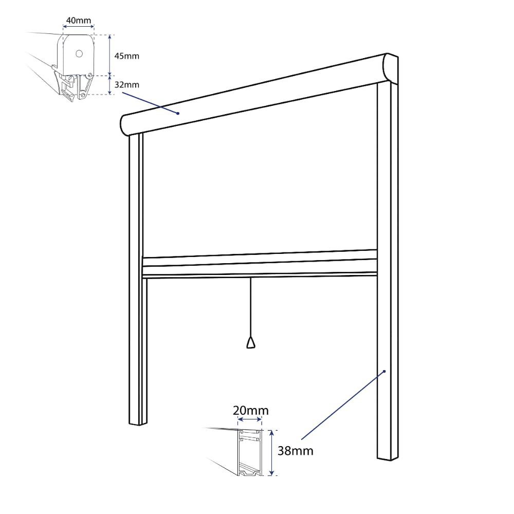 Moustiquaire Enroulable fenêtre PVC (L130cm x H160cm (Lot de 2 Articles))