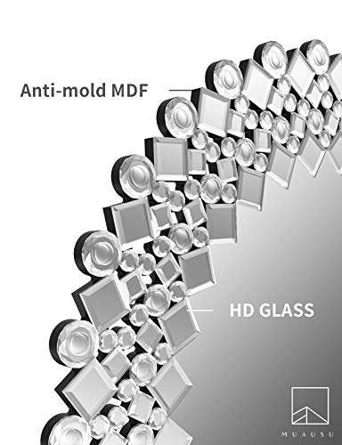 Muausu Round Decorative Wall Mirror - Gorgeous Luxury Mirrors For Bedroom Livingroom Hallway 31.5'' X31.5'' #TOP3