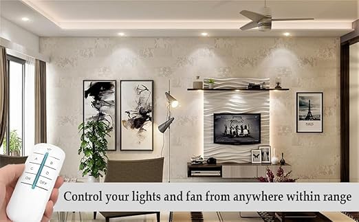 Image of HDC 4 Way Wireless Remote Control Switch 220V-240V | RF Digital Wall Switch for Lights Fan | 4 Channel ON OFF Smart Switch Module with Remote for Home Automation Ceiling Light Control