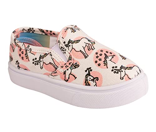Paris Blues Hallie Unicorn Print Slip on Light Canvas Toddler Sneaker Sizes 5-10