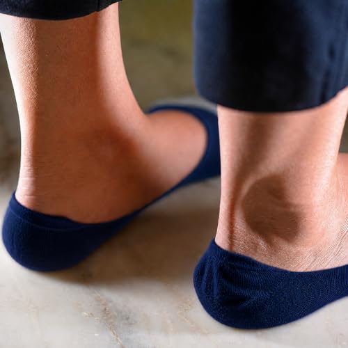 Image of HEELIUM Bamboo No Show Socks for Men | Odour Free & Breathable | 3X Softer Than Cotton Socks | Low Cut Socks | Size (UK 6-10)