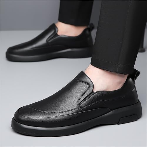 Men's Genuine Leather Slip-On Loafers Spring Soft Sole Anti-Slip Casual Shoes for Dad Comfortable Business Dress3
