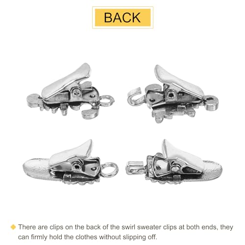 Image of uxcell Vintage Sweater Clips, Cape Cloak Clasp Retro Cardigan Clips Shawl Collar Clasp Dress Shirt Brooch Clip