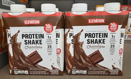 Elevation High Performance Protein Shake Chocolate 44fl oz 1.3L (Two Packs)