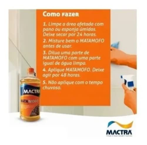 Mata Mofo Mactra 900 ML - Ação Prolongada Mofo Não Volta Anti Mofo e Bolor (Nova embalagem - Teto de