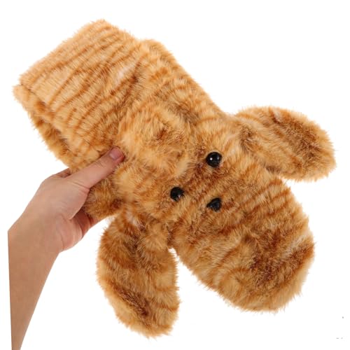 VANZACK 1Set Cute Plush Bucket Hat and Scarf Women Warm Fuzzy Beanie with Leopard Ears Face Flattering Design and Adorable Tiger Print for Winter Fashion3