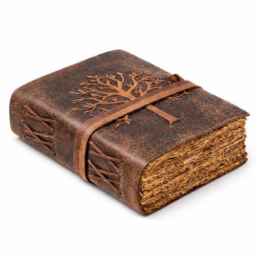 NomadCraftsCo. Vintage Leather Journal Tree of Life-Leather Bound Journal-Antique...