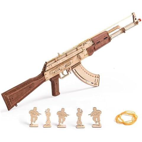 RoWood 3D Puzzles for Adults,Rubber Band Gun,DIY Wooden Puzzles Wooden Model Building Kit Creative Toy Wooden Kits Assembly Puzzles,Gifts for Adults&Teens Cover