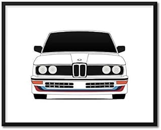 CUSTOMIZABLE COLOR: BMW 5 Series M535i E12 (1980-1981) Inspired Poster Print Wall Art Decor Handmade M Power BMW M (E12 E24 E28) (Unframed)