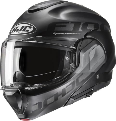 HJC Casque Moto Modulable F100 HETAL MC5SF noir mat de protection