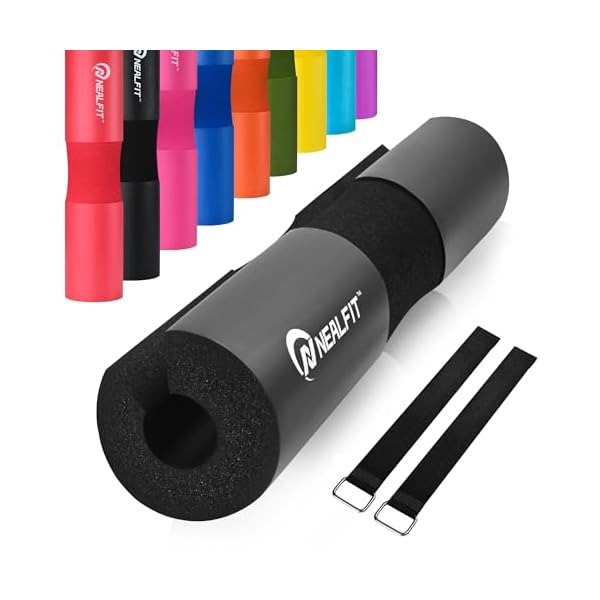 NEALFIT Barbell Pad Squat Pad for Squats—Squat Bar Pad—Great for Weightlifting,Lunges and Hip Thrusts—Foam Sponge Pad—Fit Standard and Olympic Bars Perfectly