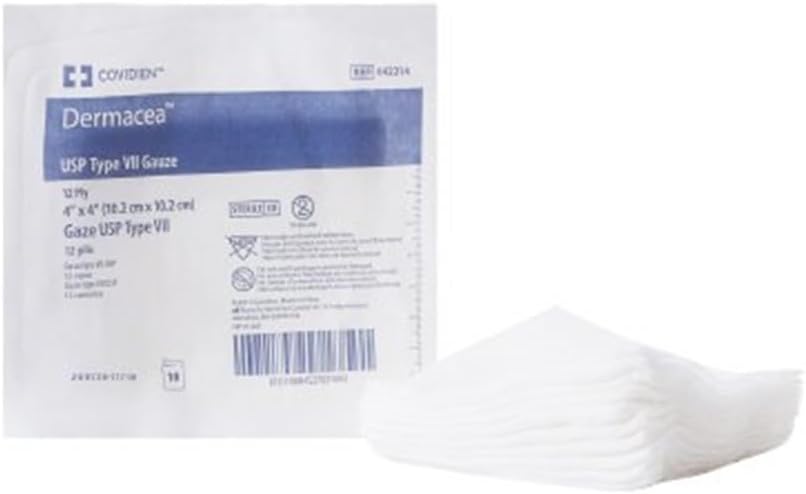 USP Type VII Gauze Sponge Dermacea - Cotton 12-Ply 4 X 4 Inch Square Sterile - 1280/Case - McK