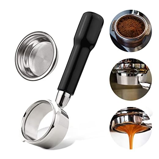 Siebträger für Gaggia Evolution Espresso Baby, 58 mm, Edelstahl, bodenlos, nackter Siebträger mit Griff