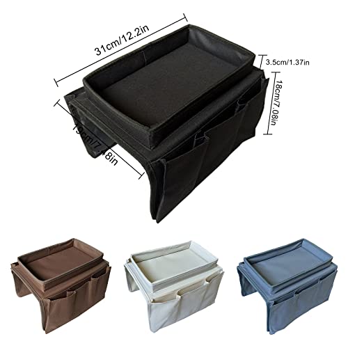 RNCOZE-2PCS-Sofa-Armrest-Organizer-with-5-Pockets-Hanging-Couch-TV-Remote-Storage-Organizer-with-Cup-Holder-Tray-Sofa-Slipcover-Organizer-Sofa-Couch-Armchair-Caddy-Holder-Blue