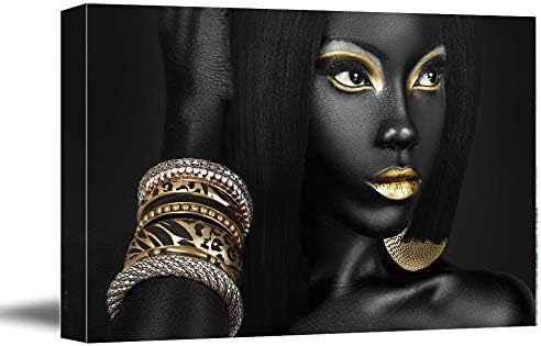 Poster Print Golden African Queen Beauty Black Woman Portrait Wall Art Canvas Print Frame Picture Painting for Office Hallway Home Decor-24″ x 36″ Poster Print Golden African Queen Beauty Black Woman Portrait Wall Art Canvas Print Frame Picture Painting for Office Hallway Home Decor-24″ x 36″
