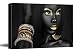 Poster Print Golden African Queen Beauty Black Woman Portrait Wall Art Canvas Print Frame Picture Painting for Office Hallway Home Decor-24" x 36"