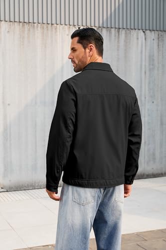 Image of QTE Lightweight Jackets for Men Casual Windbreaker Stylish Light Fall Spring Golf Work Dress Business Coat