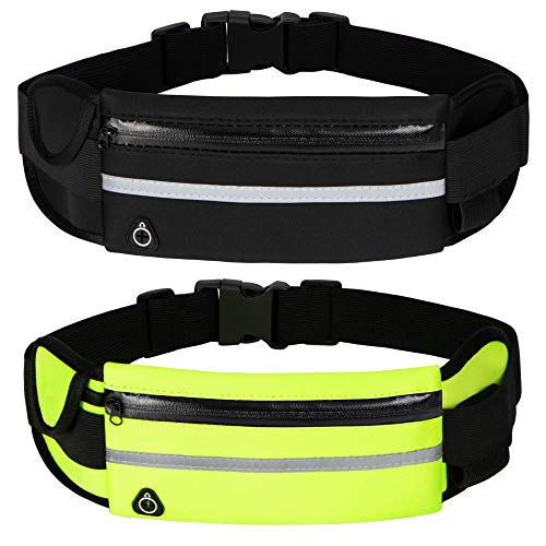 Running Belt Waist Packs, Workout Fanny Pack, Ultra Light Bounce Free Waist Pouch Fitness Workout Belt Sport Waist Pack for Women Men, Adjustable Waistband Bag for All Kinds of Phone