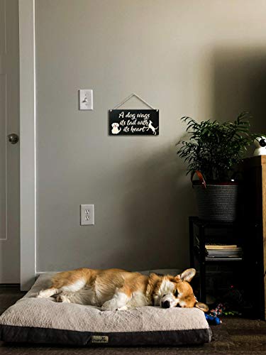 Carispibet A Dog Wags Its Tail With Its Heart | Home Decorative Sign, Decorations For Animal Lovers, Dog Lovers 6" X 12" #TOP3