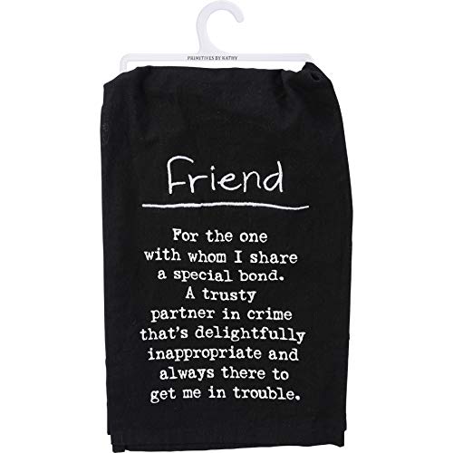 Primitives by Kathy Kitchen Embroidered Dish Towel Definition Friend