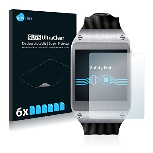 savvies Protector Pantalla para Samsung Galaxy Gear V700 6 Unidades   Película Ultra Transparente
