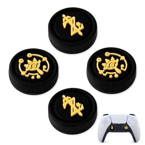 Image of PERFECTSIGHT Cute Thumb Grip Caps for Switch 2, PS5 PS4 Xbox Series X /S Xbox One Switch PRO Controller Steam Deck, 4PCS Soft Rubber 3D Thumbsticks Button Joystick Cover, Black Z Eyes