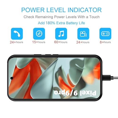 Image of Battery Case for Google Pixel 9 /9 Pro, 10000mAh Portable Protective Charging Case with Wireless Charging Compatible for Google Pixel 9 /9 Pro (6.3 inch) Battery Pack Charger Case with Carplay (Black)