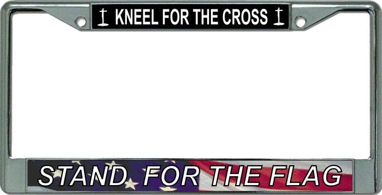 Stand for The Flag Chrome License Plate Frame