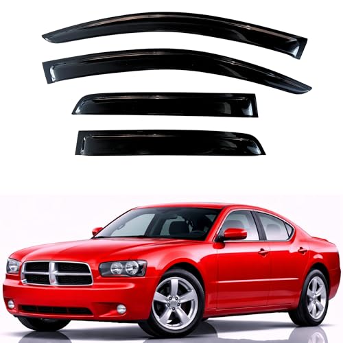 Image of KPY Rain Guards Fit for 2006-2010 Dodge Charger, Out-Channel Window Visors Vent Wind Deflectors 4PC, Car Accessories for 06-10 Charger
