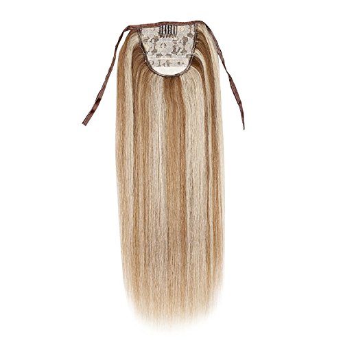 IN STOCK!16"-24" High Ponytail Clip-in 100% Remy Human Hair Ponytail Extensions 100g 8/613# (20")