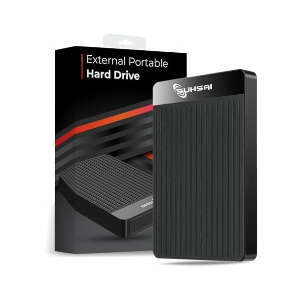 SUHSAI External Hard Drive Type C 1 TB USB 3.0 Ultra Slim HDD Storage & Backup Data Hard Disk Compatible with Laptop Computer, Desktop, MAC, Gaming Console, Xbox Console (Black)