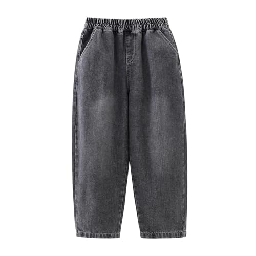 Jean noir pour garçon de 8 ans avec ceinture élastique confortable