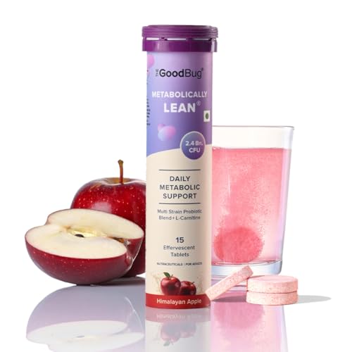 Image of The Good Bug Metabolically Lean Effervescent Tablets - Apple | with L-Carnitine & Probiotics| Supports Weight Management, Gut Health & Craving Control | 15 Tablets
