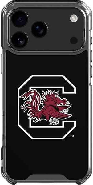 Skinit Clear Phone Case Compatible with iPhone 17 Pro Max - Officially Licensed University of South Carolina Gamecocks Logo Black Design